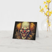 Carte Clown de carnaval de la maison de Funhouse Happy H (Fleur jaune)