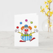 Carte Clown de cirque amusant jonglant avec des balles (Fleur jaune)
