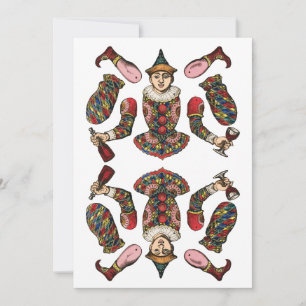 Carte clown de cirque garçon poupée en papier articulé