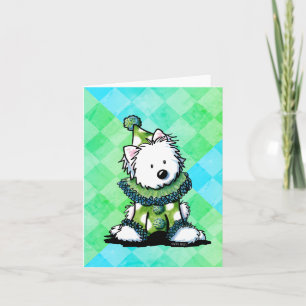 Carte Clown de cirque Westie vert
