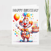Carte Clown de fête d'anniversaire mignon (Devant)