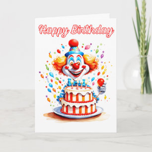 Carte Clown de fête d'anniversaire pour enfants