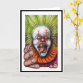 Carte clown effrayant (Fleur jaune)