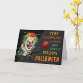 Carte Clown effrayant Cirque Déplaisant Halloween drôle  (Fleur jaune)