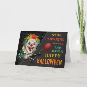 Carte Clown effrayant Cirque Déplaisant Halloween drôle 