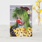 Carte clown get-well-soon (Fleur jaune)