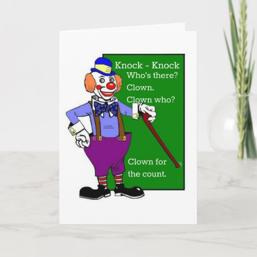 Carte Clown Knock - Frappe Joke Get Well Card (Devant)