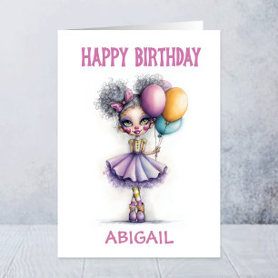 Carte Clown Mignon Avec Ballons Colorés Anniversaire