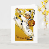 Carte Clown vintage d'Halloween (Fleur jaune)