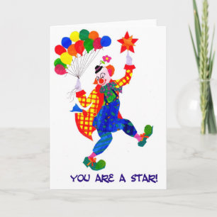 Carte clown 'You are a star'