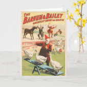 Carte Clowns Avec Oies, Coqs Et Âne. (Fleur jaune)