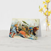 Carte Clowns de cirque - Art Vintage (Fleur jaune)