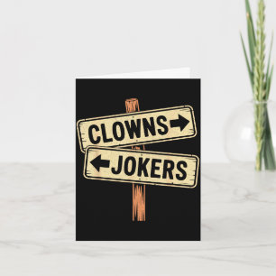 Carte Clowns de direction vintage à gauche les jokers à