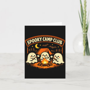 Carte Club de camping effrayant Halloween fantôme mignon