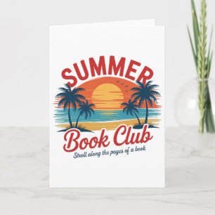 Carte Club de lecture rétro d'été Vacances amusantes à l