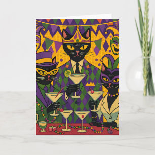 Carte Club de Martini du Chat Noir Rétro Futuriste Mardi