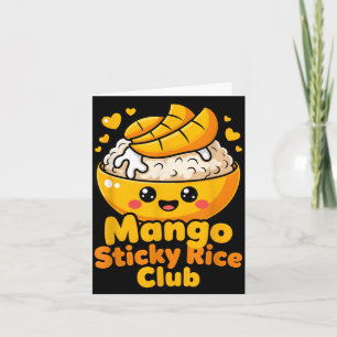 Carte Club de riz gluant à la mangue Kawaii Dessert thaï