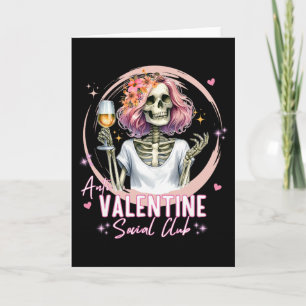 Carte Club Social Anti Saint-Valentin Squelette Drôle Co