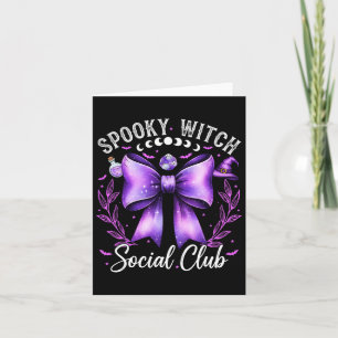Carte Club social de sorcière coquette et effrayante Hal