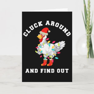 Carte Cluck Around And Find Out Fun Christmas Poulet