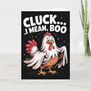Carte Cluck je veux dire Boo Funny poulet Halloween drôl