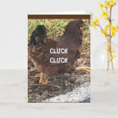CARTE "CLUCKING CHICKEN SAY HAPPY BIRTHDAY" (Fleur jaune)