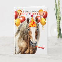 Clydesdale Chestnut Ébauche Cheval Drôle Anniversa