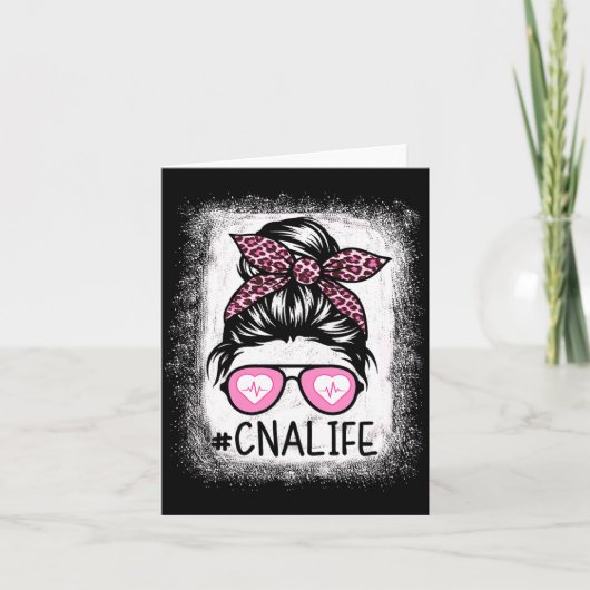 Carte Cna Nurse Life Bleached Shirts Nk Leopard Messy Bu (Devant)