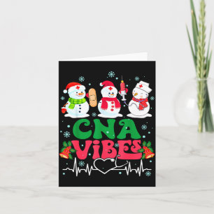 Carte Cna Vibes Infirmière Bonhomme de Neige Stéthoscope