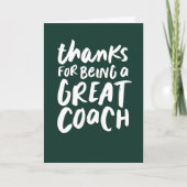 Carte Coach merci cool vert et blanc (Devant)