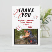 Carte Coach Merci Photo Baseball (Debout devant)