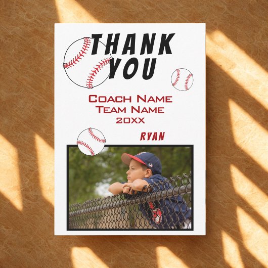 Carte Coach Merci Photo Baseball