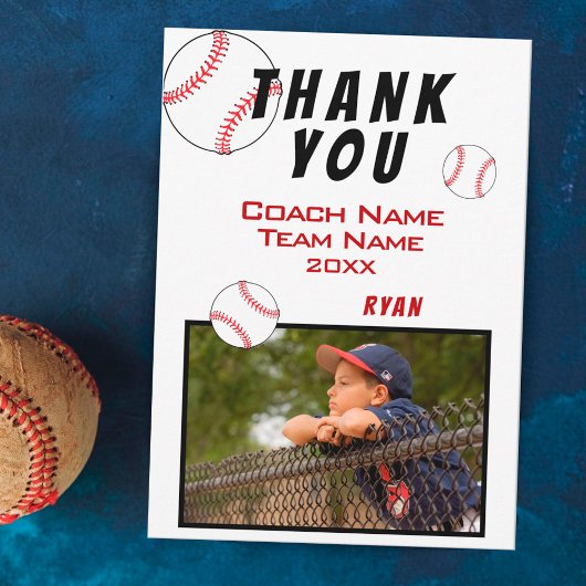 Carte Coach Merci Photo Baseball