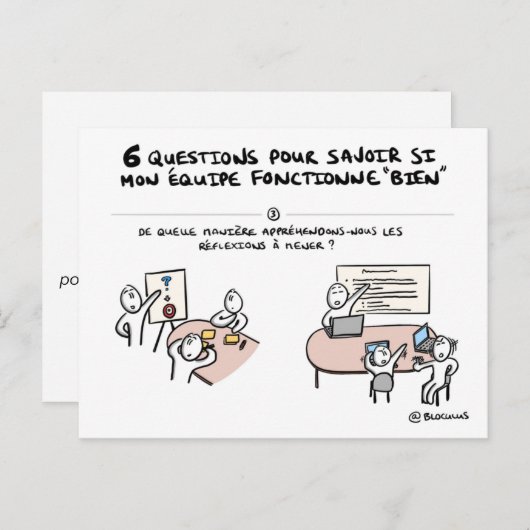 Carte coaching d'équipe "3/6 : Réflexion" (Devant / Derrière)