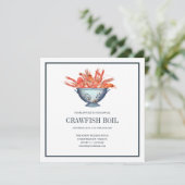 Carte Coastal Chic Navy CRAWFISH BOIL Seafood Boil Party (Debout devant)