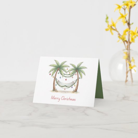 Carte Coastal Christmas Palm Trees With Hammock (Fleur jaune)