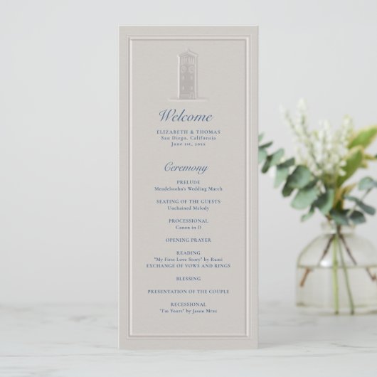 Carte Coastal Lighthouse Nautical Formal Wedding Program (Debout devant)