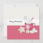 Carte Coca Chaud De Noël Et Cookies Aquarelle (Devant)