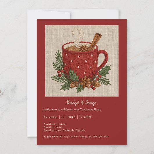 Carte Coca rustique de Noël Mug Cinnamon fête (Devant)