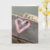 Carte Coccinelle Cœur (Fleur jaune)