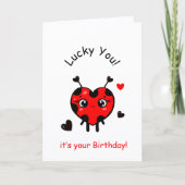 Carte Coccinelle d'anniversaire (Devant)