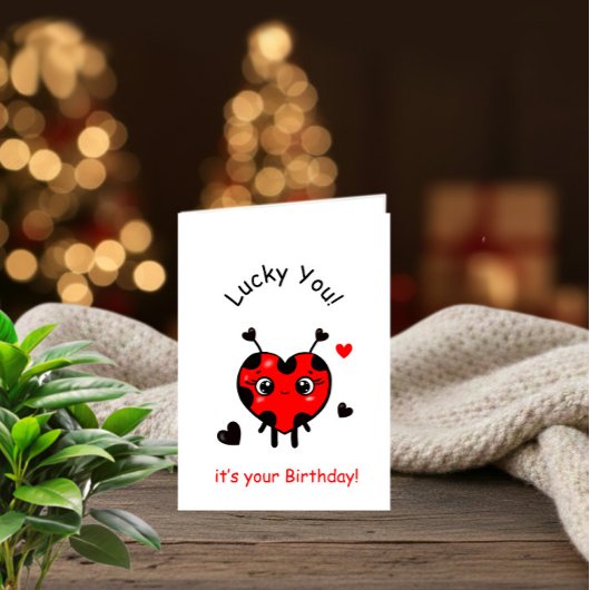 Carte Coccinelle d'anniversaire