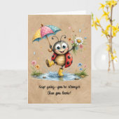 Carte Coccinelle Douce Colorée "Continuez" (Fleur jaune)