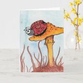 Carte Coccinelle et champignon (Fleur jaune)