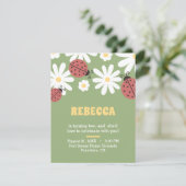 Carte Coccinelle et marguerites florale féminine invitat (Debout devant)