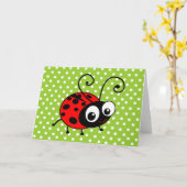 Carte Coccinelle mignonne (Fleur jaune)
