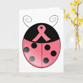 Carte Coccinelle rose (Fleur jaune)