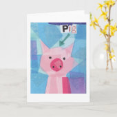 Carte Cochon (Fleur jaune)