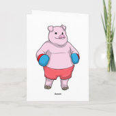 Carte Cochon à la boxe avec des gants de boxe (Dos)
