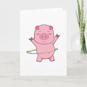 Carte Cochon à la forme physique avec anneau de swing